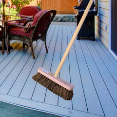 10" Stiff Bassine Broom and Wooden Handle