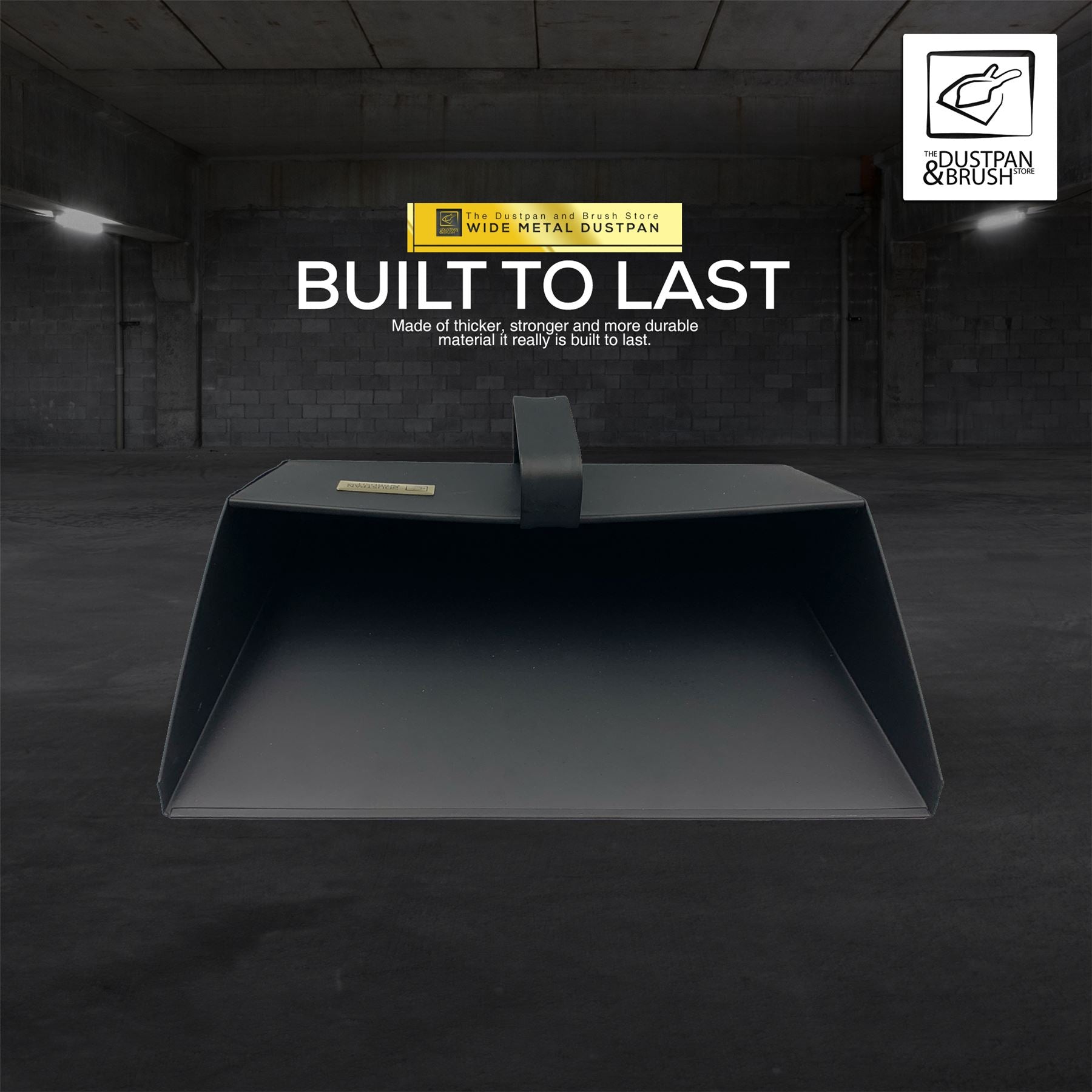Strong Trade Metal Thick Gauge Heavy Duty 350mm Black Dustpan - LIFETIME WARRANTY - The Dustpan and Brush Store