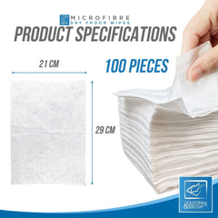 100 Dry Floor Mop Refill Cloths - 2 Packs of 50