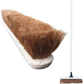 18" Natural Coco Screw Fit Broom Head and Wooden Handle