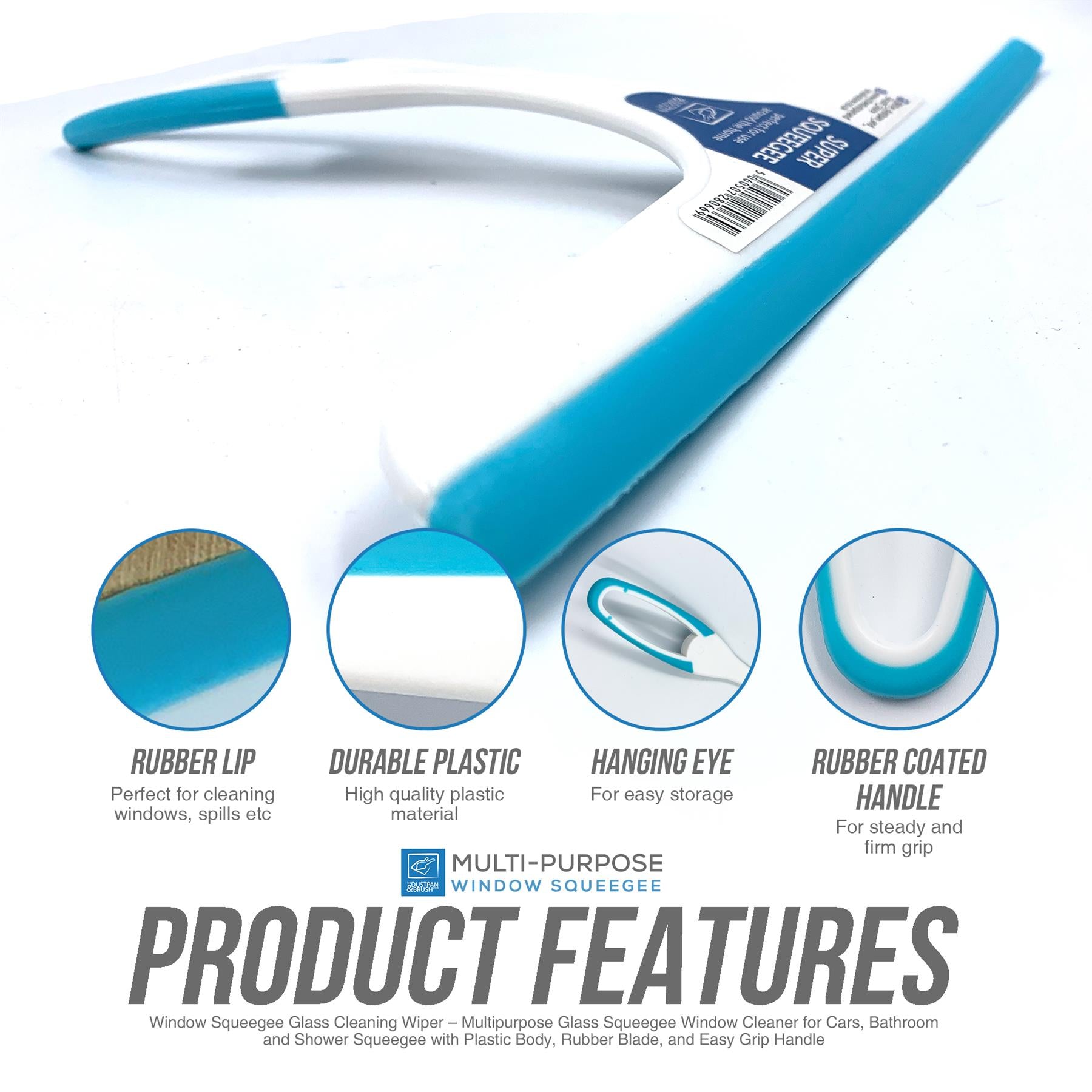 Window Squeegee Blade Shower Screen Washer Glass Cleaning Wiper Rubber - The Dustpan and Brush Store