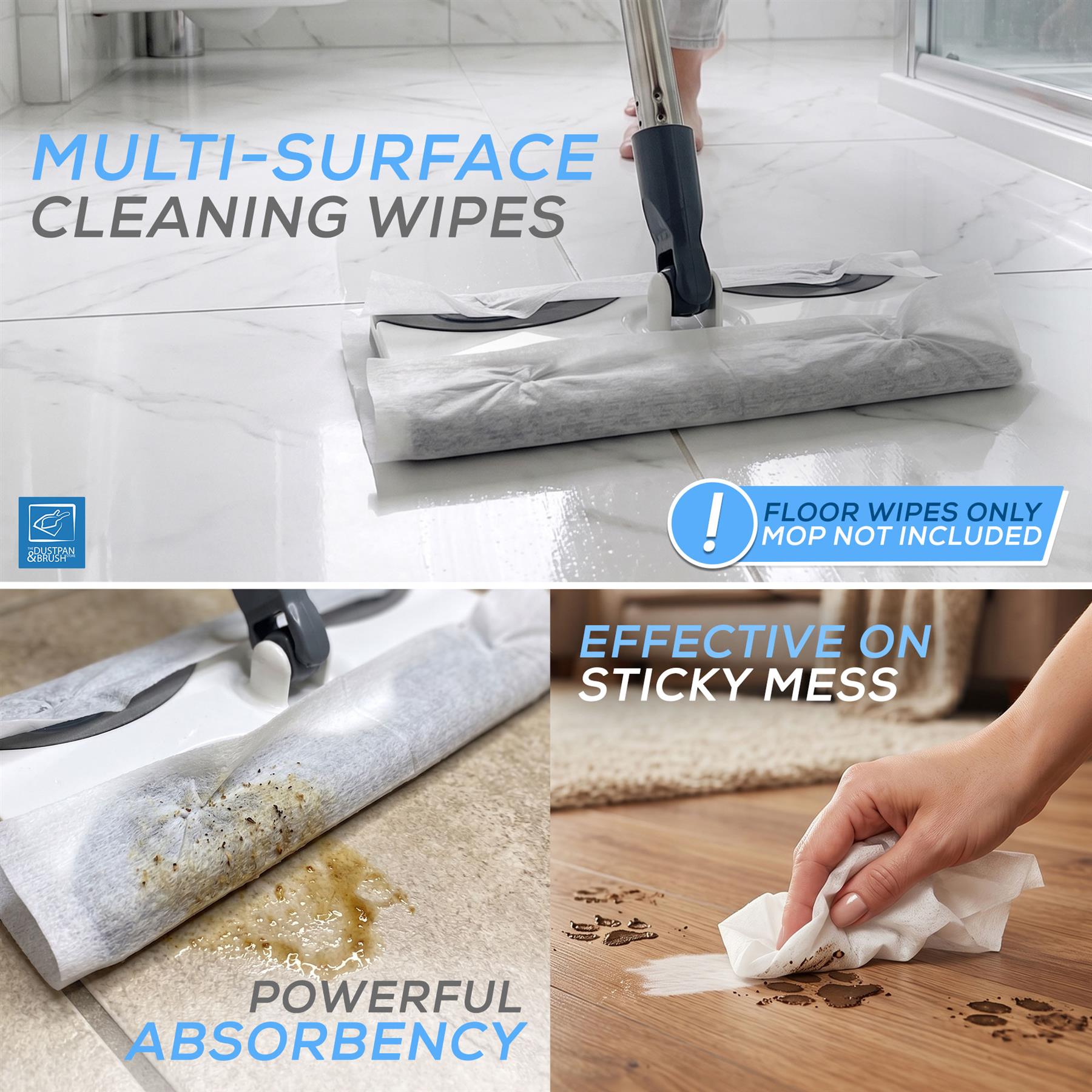 Wet Floor Cleaning Wipes – Disposable Multi-Surface Wipes - The Dustpan and Brush Store