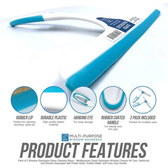 Blue and White Window Shower Squeegee - Pack of 2
