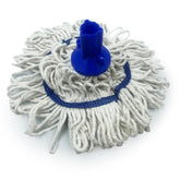 Blue 350mm Looped Pure Yarn Cotton Mop with Loop Food Hygiene Colour Coded - The Dustpan and Brush Store