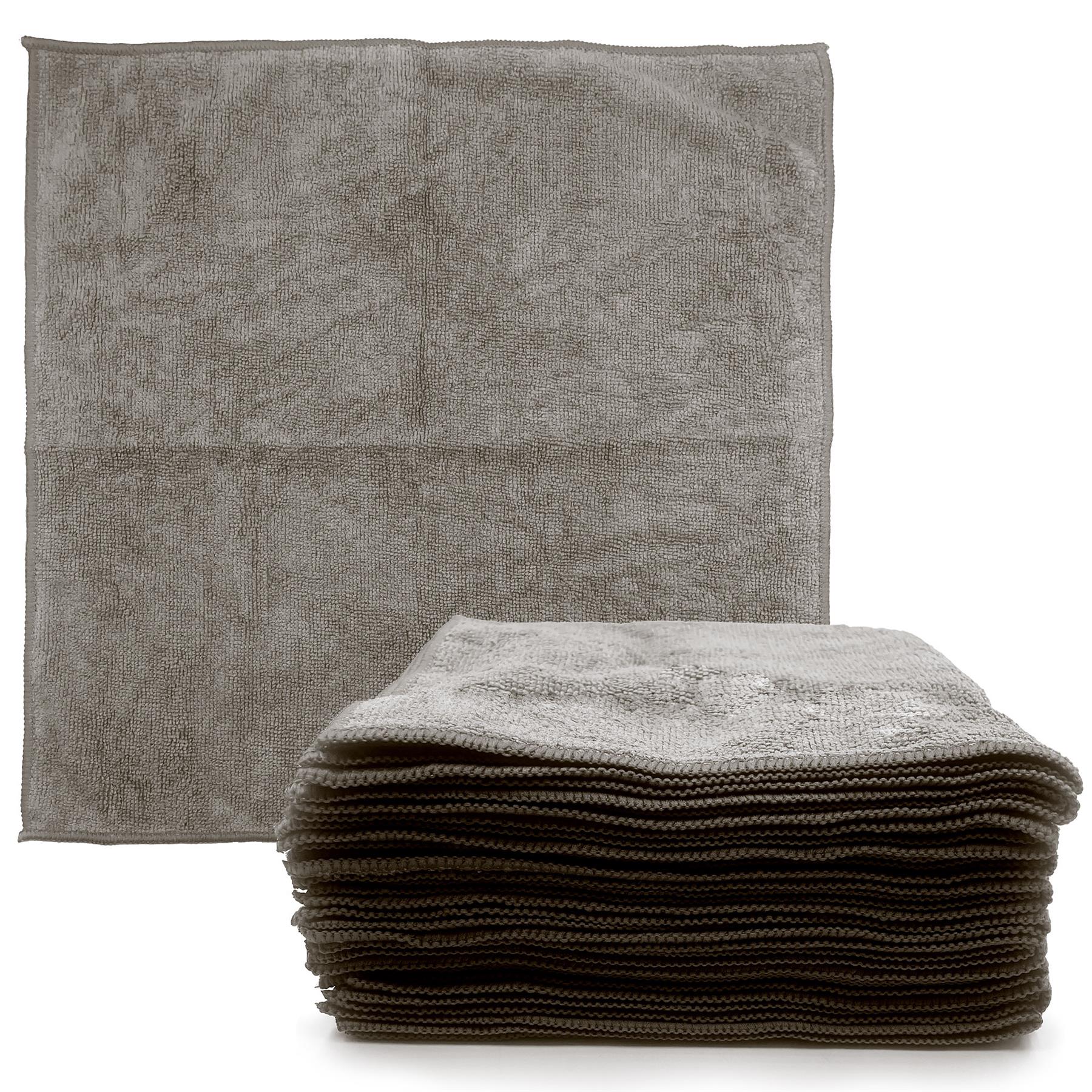 Large Grey Absorbant Multiputpose Microfibre Cleaning Cloths - Pack of 10