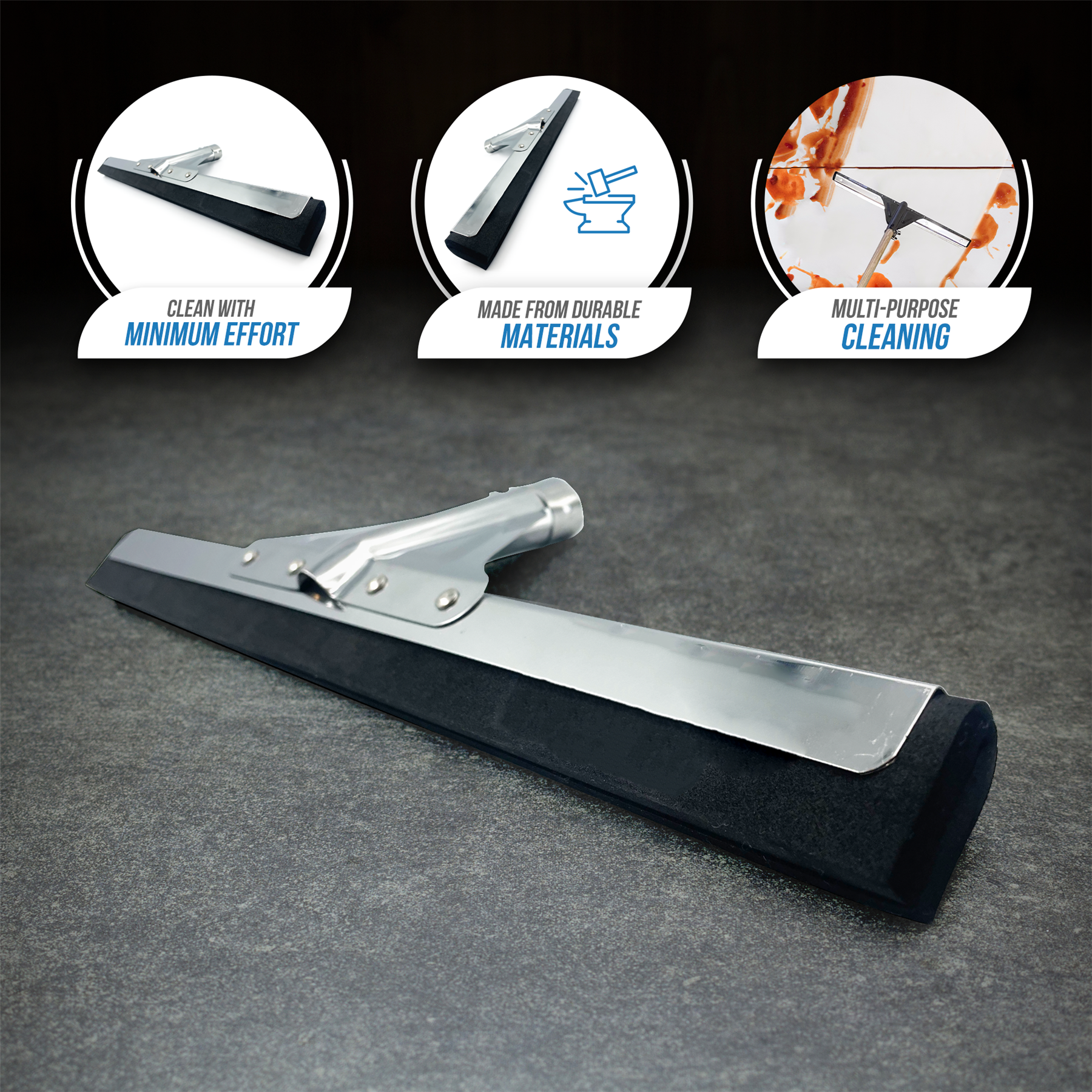 18" Black Foam Floor Squeegee Blade - The Dustpan and Brush Store