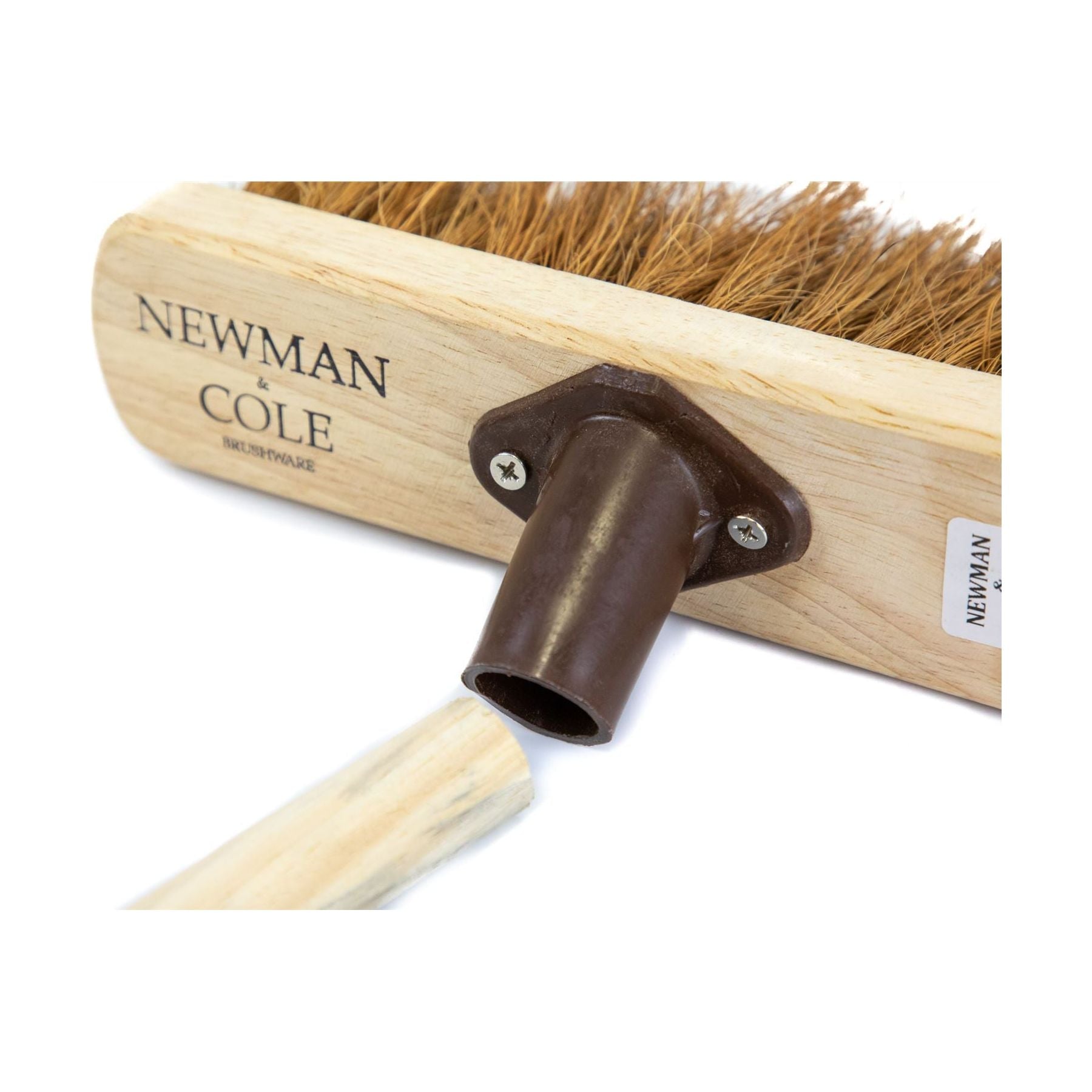 10" Newman & Cole Soft Coco Broom with wooden handle | Natural Bristle - The Dustpan and Brush Store