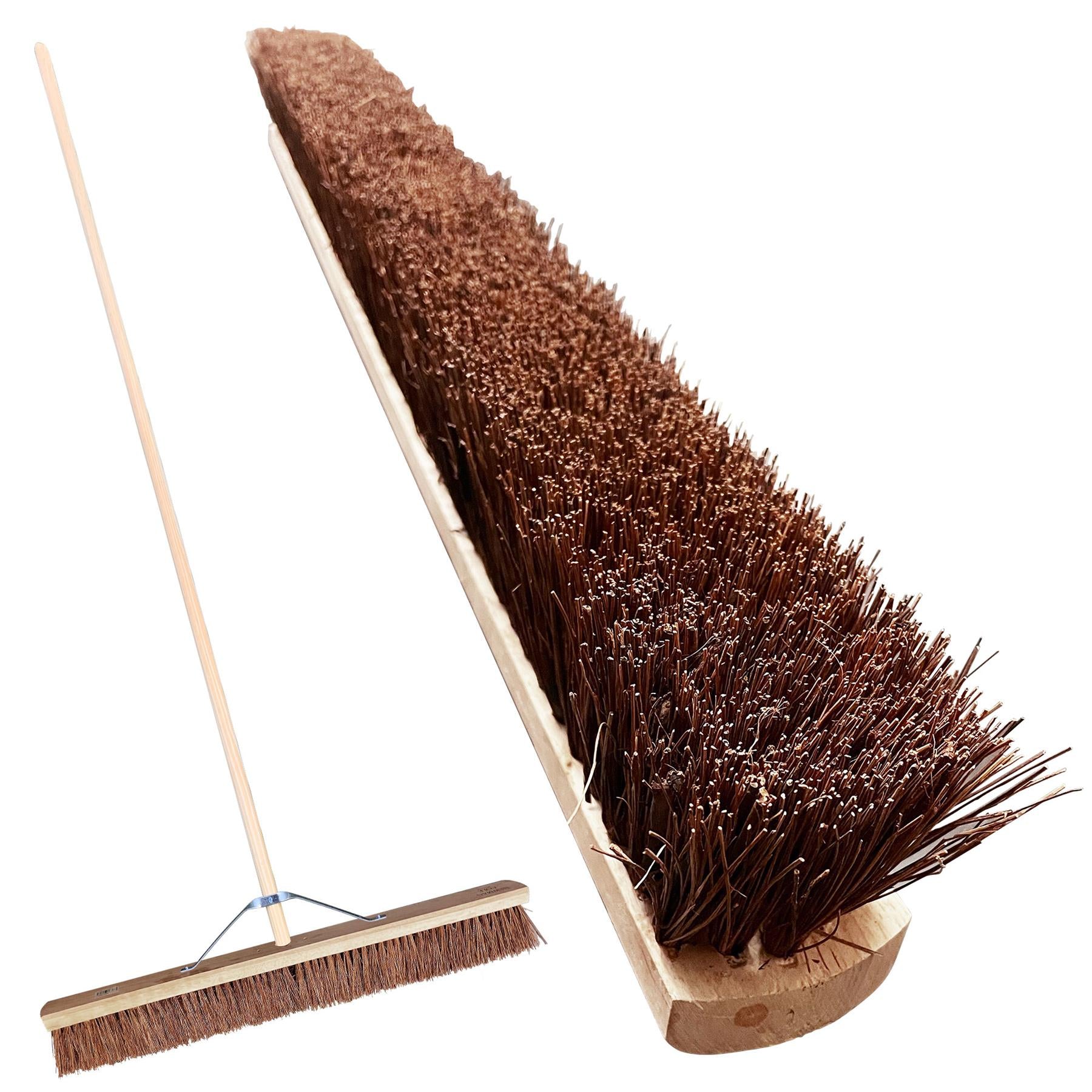 36" Newman & Cole Stiff Bassine Broom with Metal Bracket & Handle - The Dustpan and Brush Store
