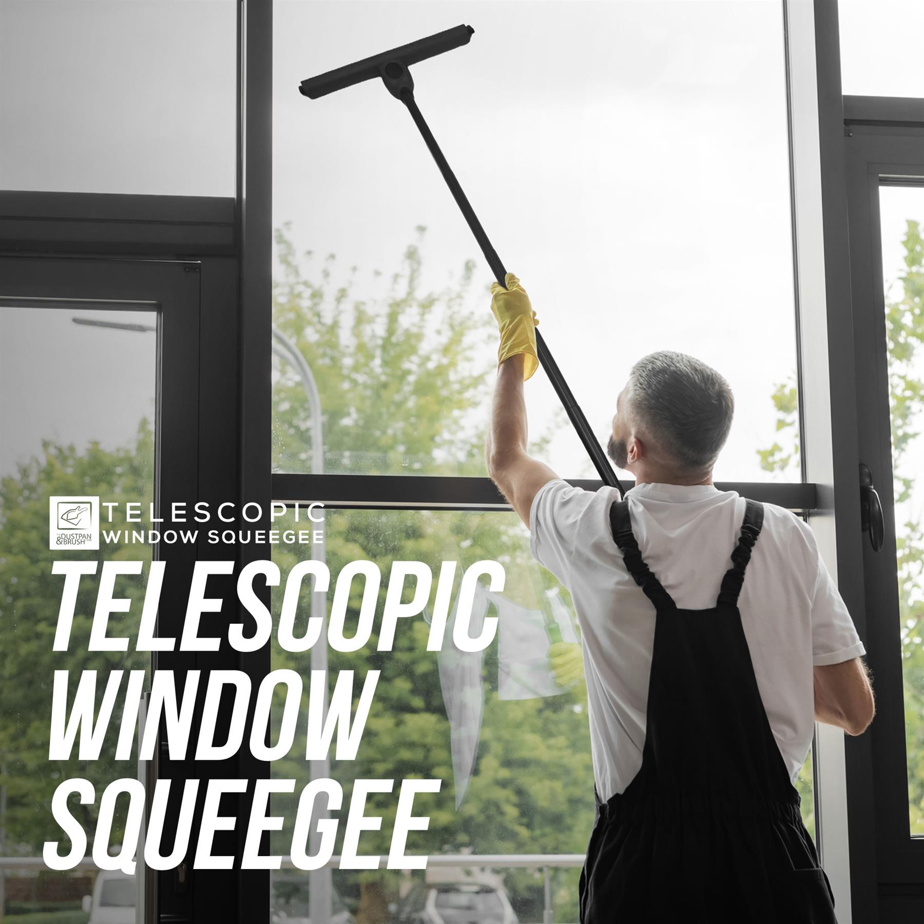 Squeegee with Telescopic Handle and Rotatable Head - The Dustpan and Brush Store