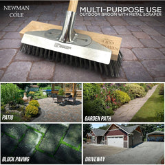 12" Wire Broom Head fitted with Metal Scraper, Bracket and Handle