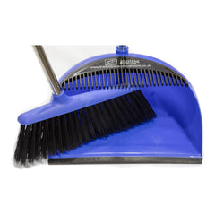 Long Multi Section Handle Dustpan and Brush Set - Blue