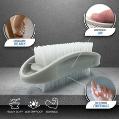 Silver Plastic Nail Brush - Pack of 3