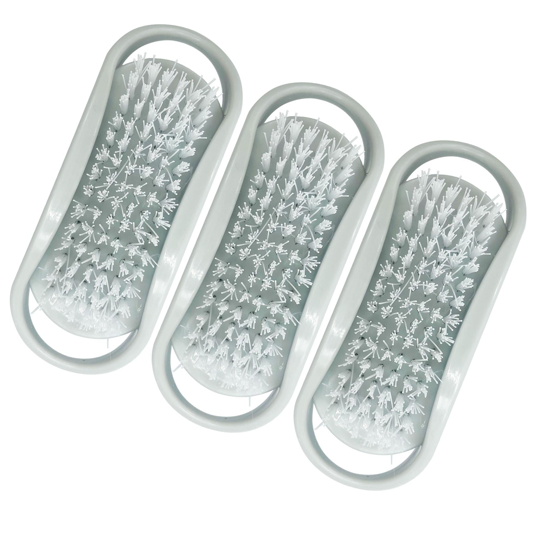 Silver Plastic Nail Brush - Pack of 3