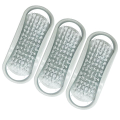 Silver Plastic Nail Brush - Pack of 3