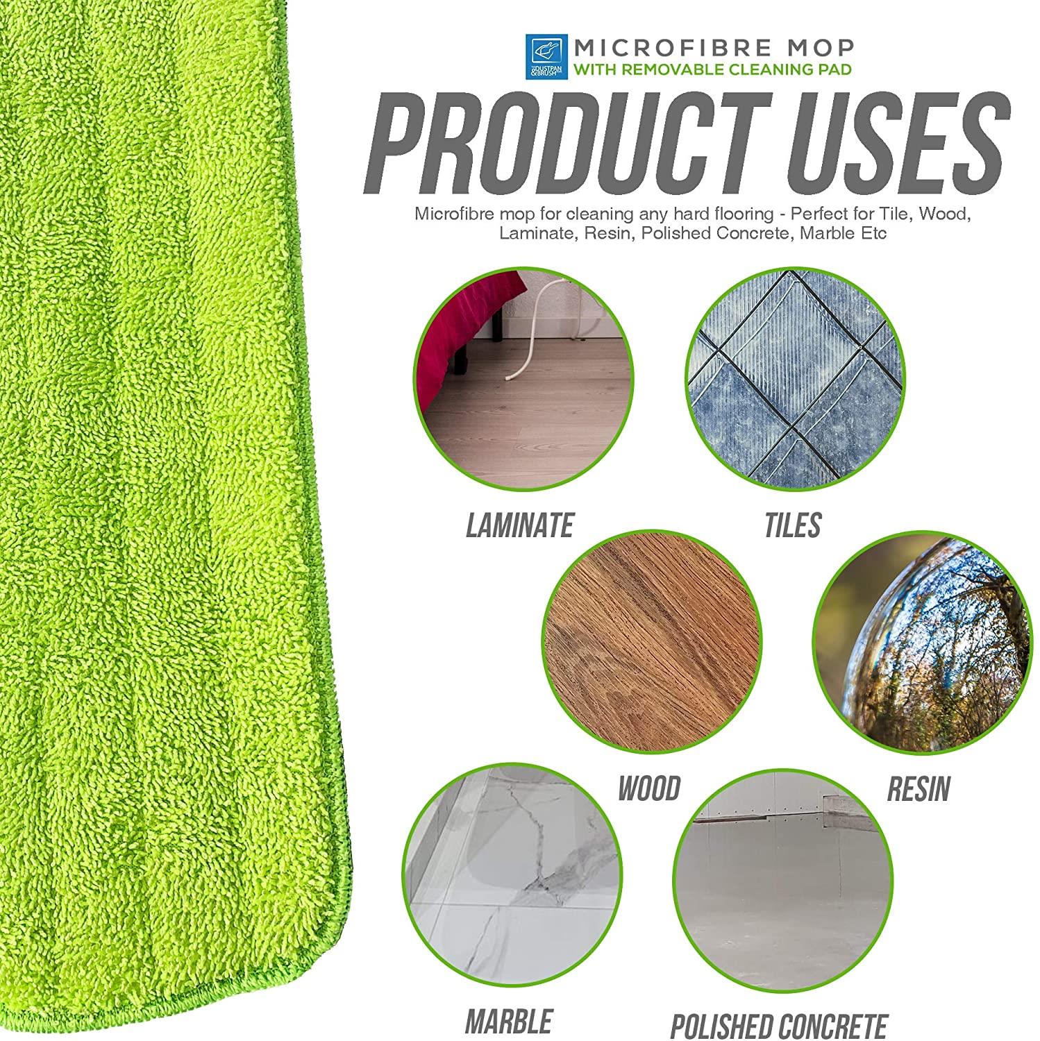 Microfibre Flat Mop for Laminate Wood & Hard Floors - The Dustpan and Brush Store