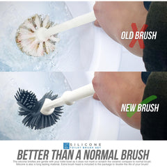 Silicone Toilet Brush Set with Spare Brush Head