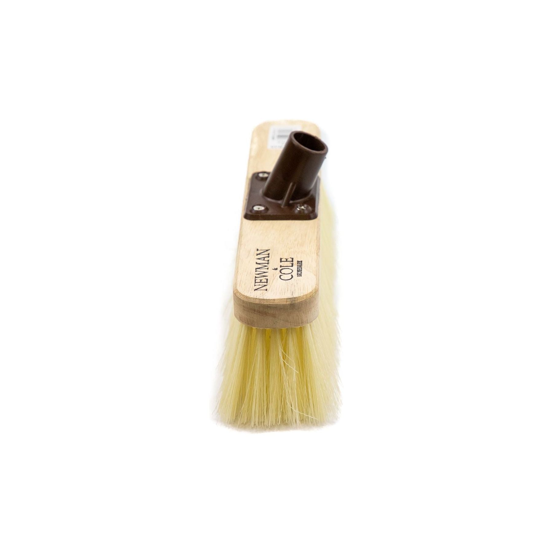 12" Newman and Cole Soft Crimped PVC Broom Head with Plastic Bracket and Handle - The Dustpan and Brush Store