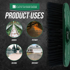 10" Outdoor Broom and 4 Piece Handle