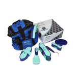 Bentley Deluxe 8pc Equestrian Horse Grooming Brush Kit Boxed Set Mint & Navy