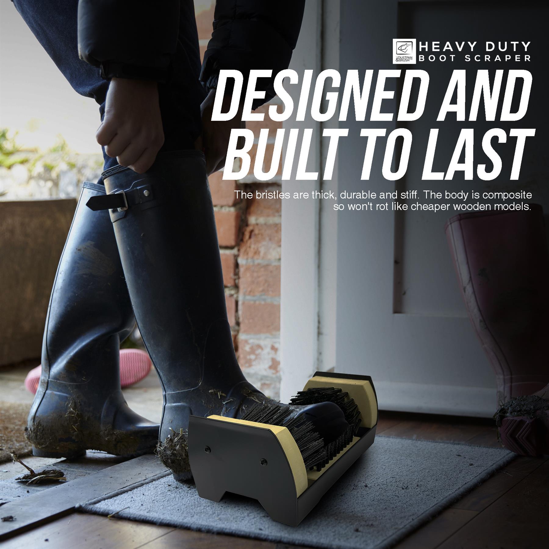 Heavy Duty Boot Scraper Brush – Outdoor Mud Cleaner - The Dustpan and Brush Store