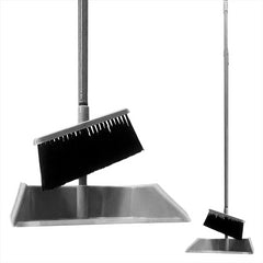 Grey Long Handled Dustpan and Brush