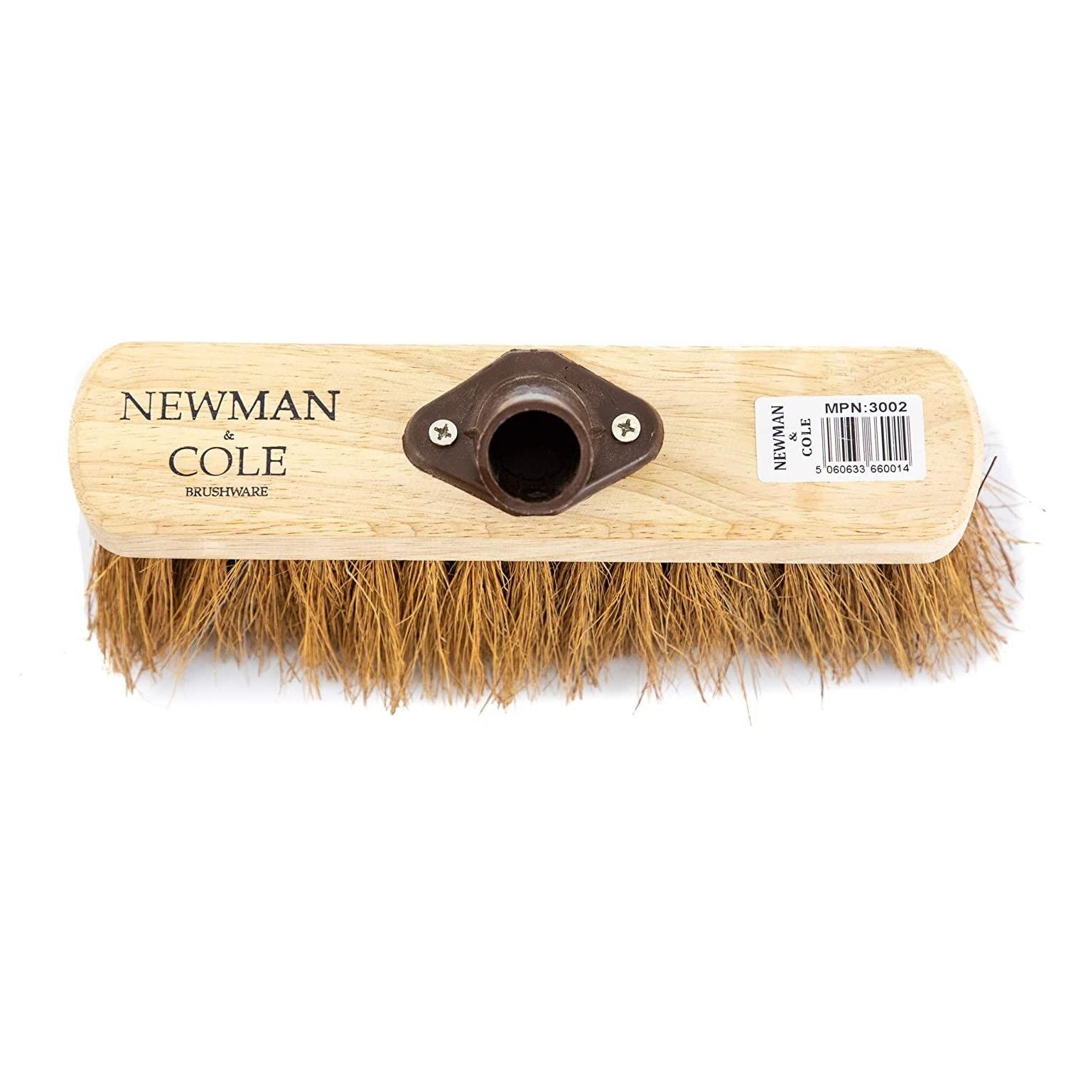 10" Newman and Cole Natural Soft Coco Broom Head with Plastic Socket - The Dustpan and Brush Store