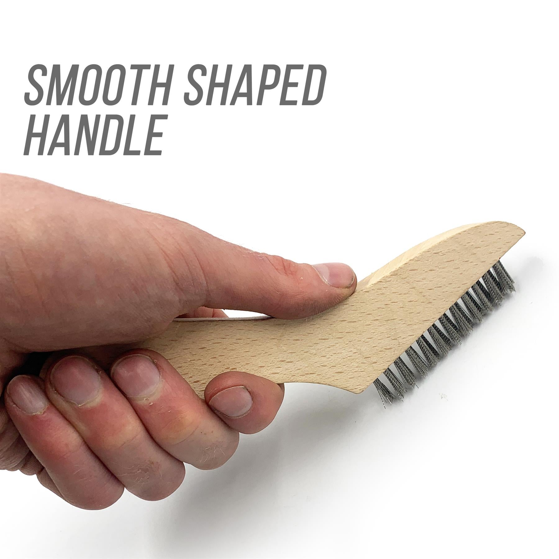 Lamb chop brush smooth shaped handle for comfort when holding - white background