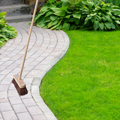 10" Stiff Bassine Broom and Wooden Handle