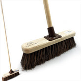 12" Newman and Cole Natural Bassine Broom Head with Plastic Socket Supplied with Handle