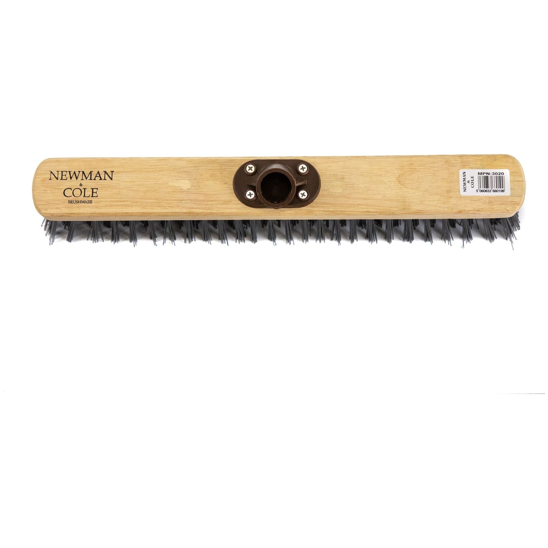 18" Newman and Cole Stiff PVC Broom Head with Plastic Socket - The Dustpan and Brush Store