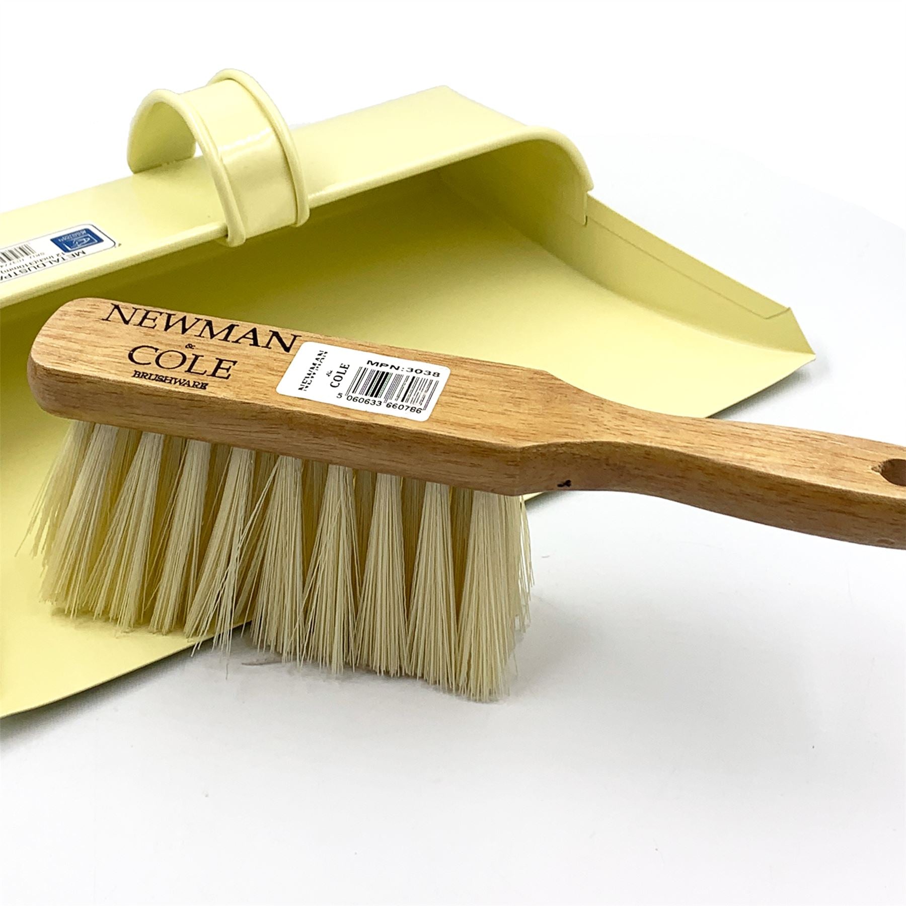 Newman and Cole Cream Metal Dustpan and Brush Set | Hooded Design - The Dustpan and Brush Store