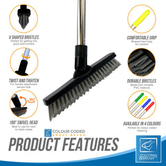 Colour Coded Yellow Handle and Angled Grout Brush Head