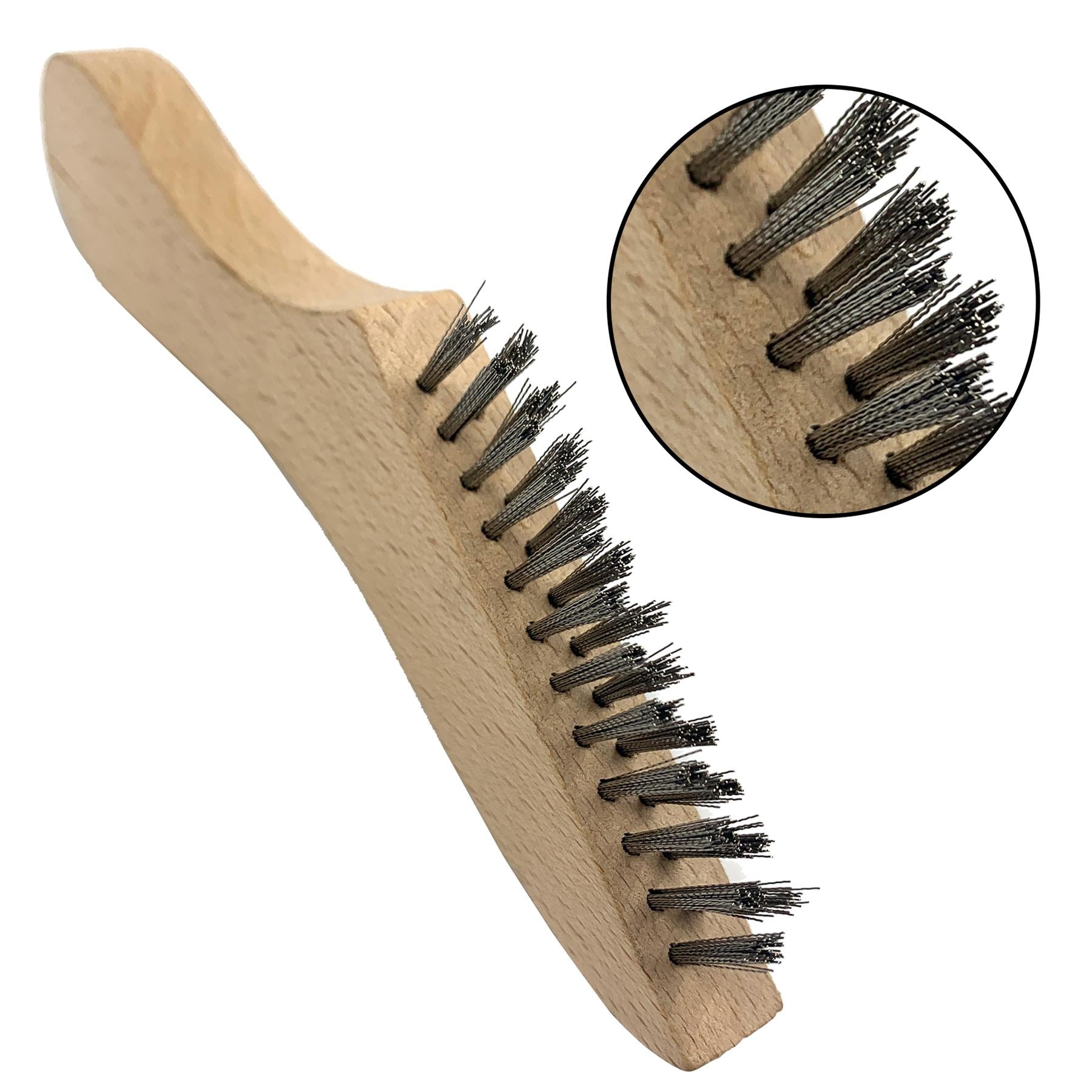 Lamb chop brush soft wire bristles on a white background