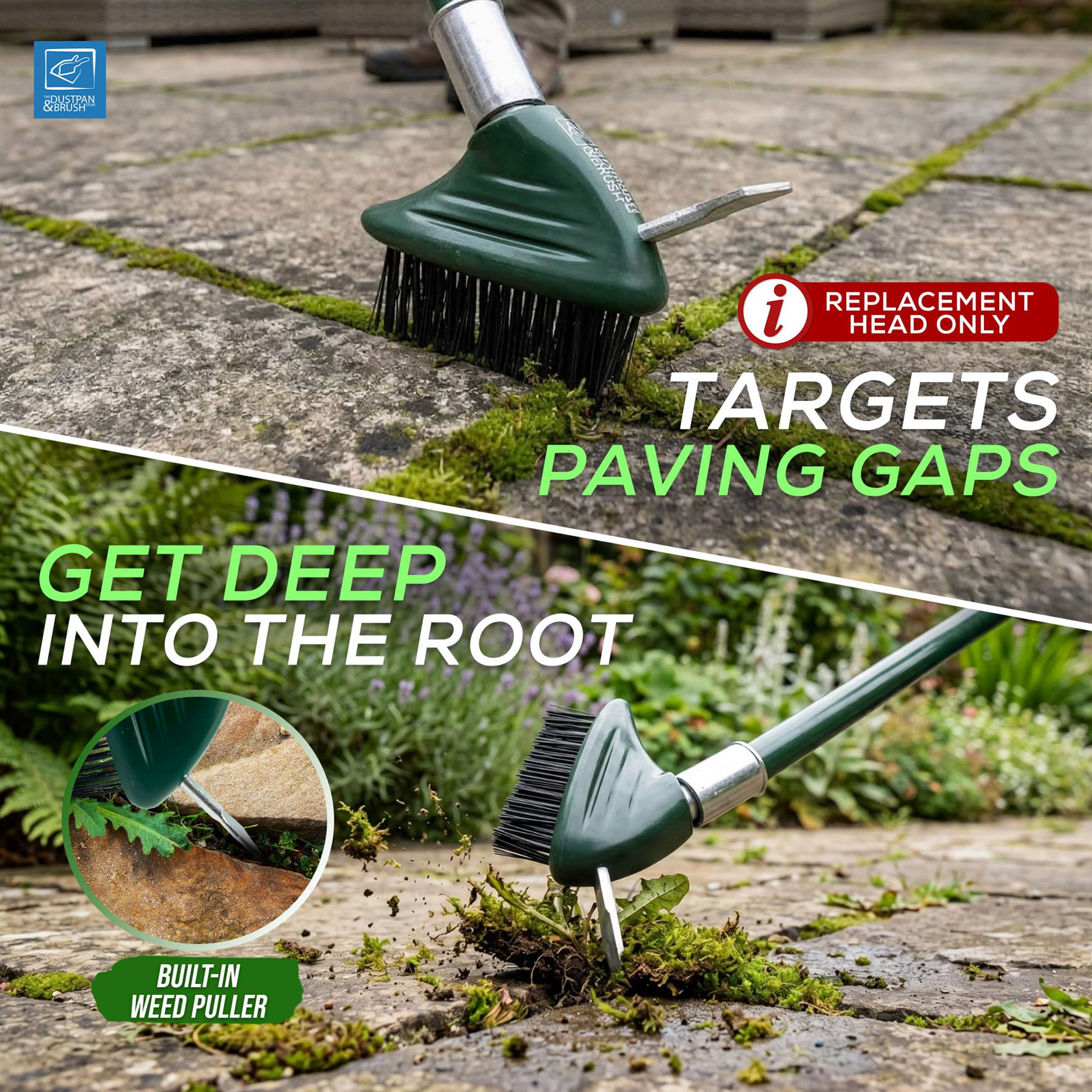 Replacement Weed Brush Head – Steel Wire Joint & Patio Cleaner - The Dustpan and Brush Store