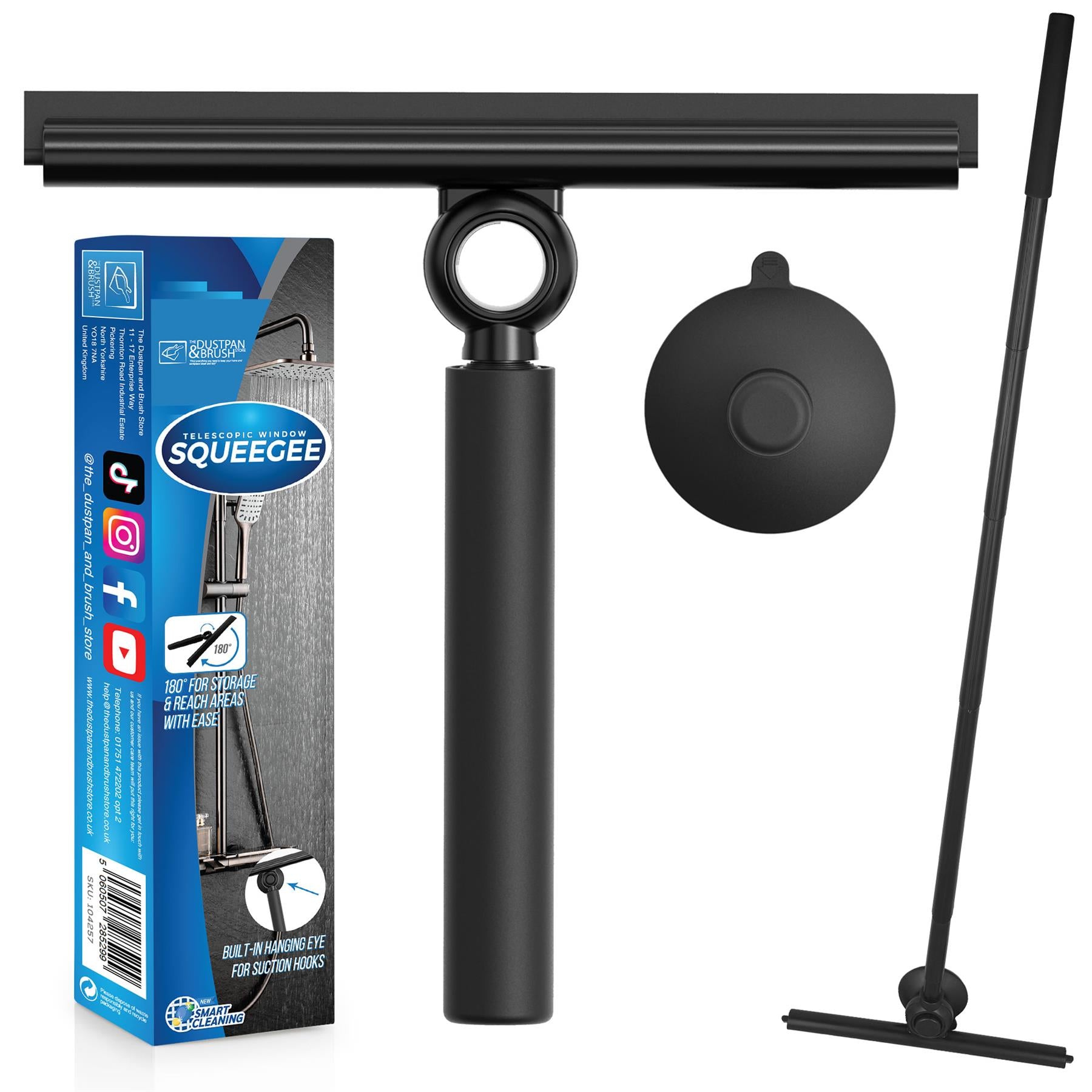 Squeegee with Telescopic Handle and Rotatable Head - The Dustpan and Brush Store