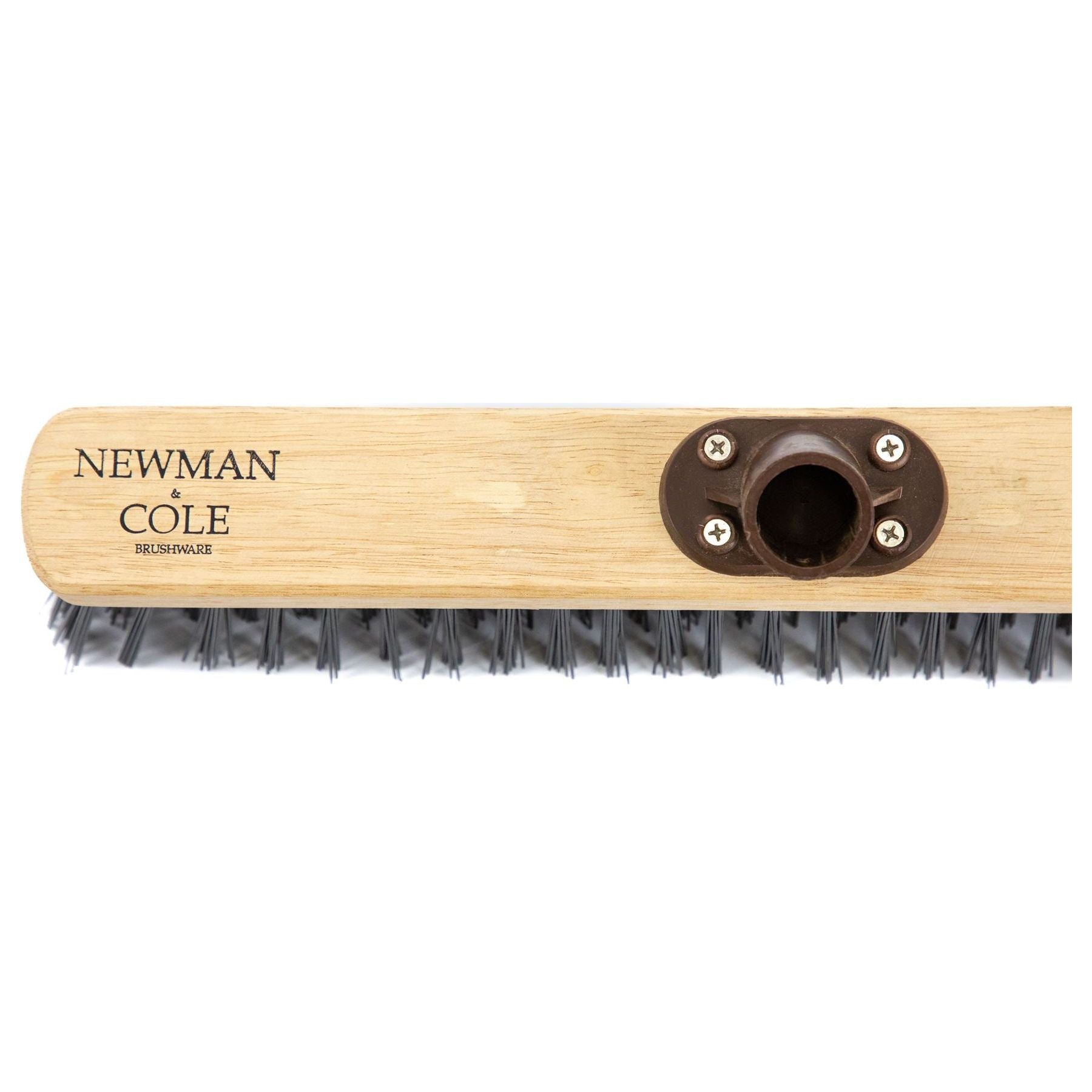 18" Newman and Cole Stiff PVC Broom Head with Plastic Socket - The Dustpan and Brush Store