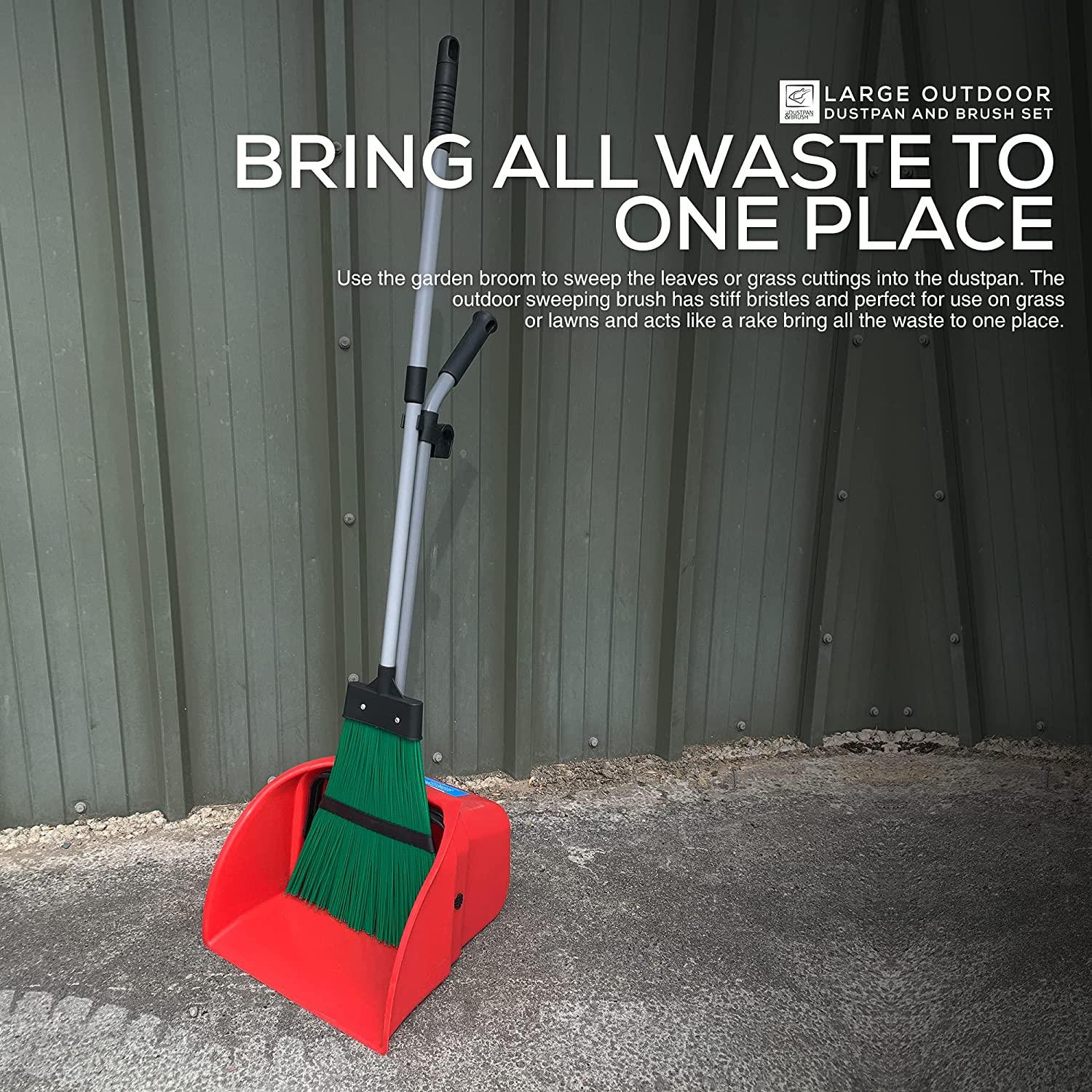 Long Handled Garden Dustpan and Brush Set - The Dustpan and Brush Store