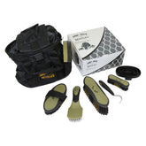 Bentley Deluxe 8pc Equestrian Horse Grooming Brush Kit Boxed Set Black & Gold