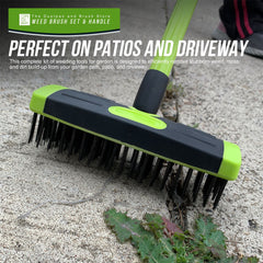 3 in 1 Garden Block Paving Weeding Wire Weed Brush with Telescopic Handle