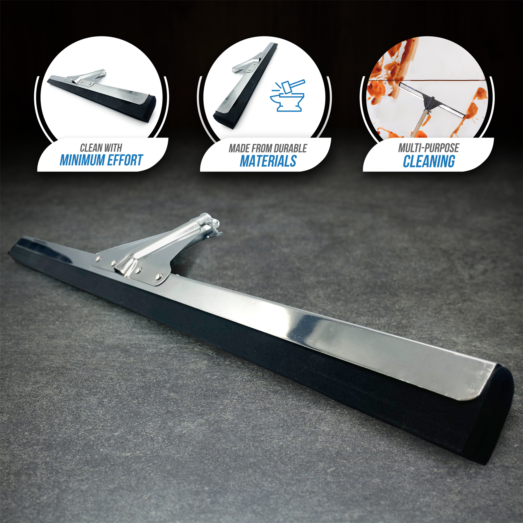 30" Black Moss Foam Floor Squeegee Blade - The Dustpan and Brush Store