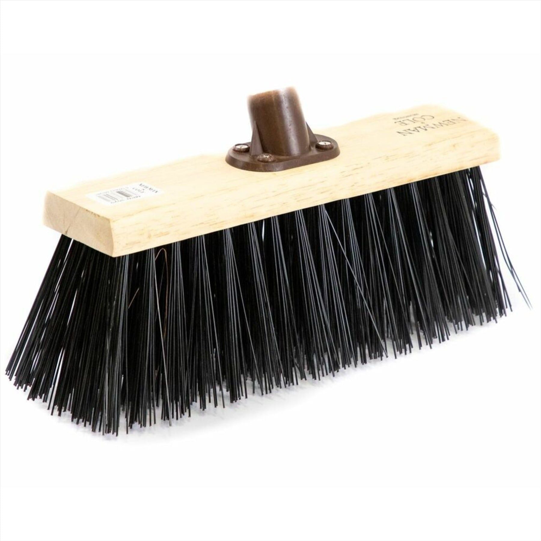 13" Newman and Cole PVC Flat Broom Head with Plastic Socket - The Dustpan and Brush Store