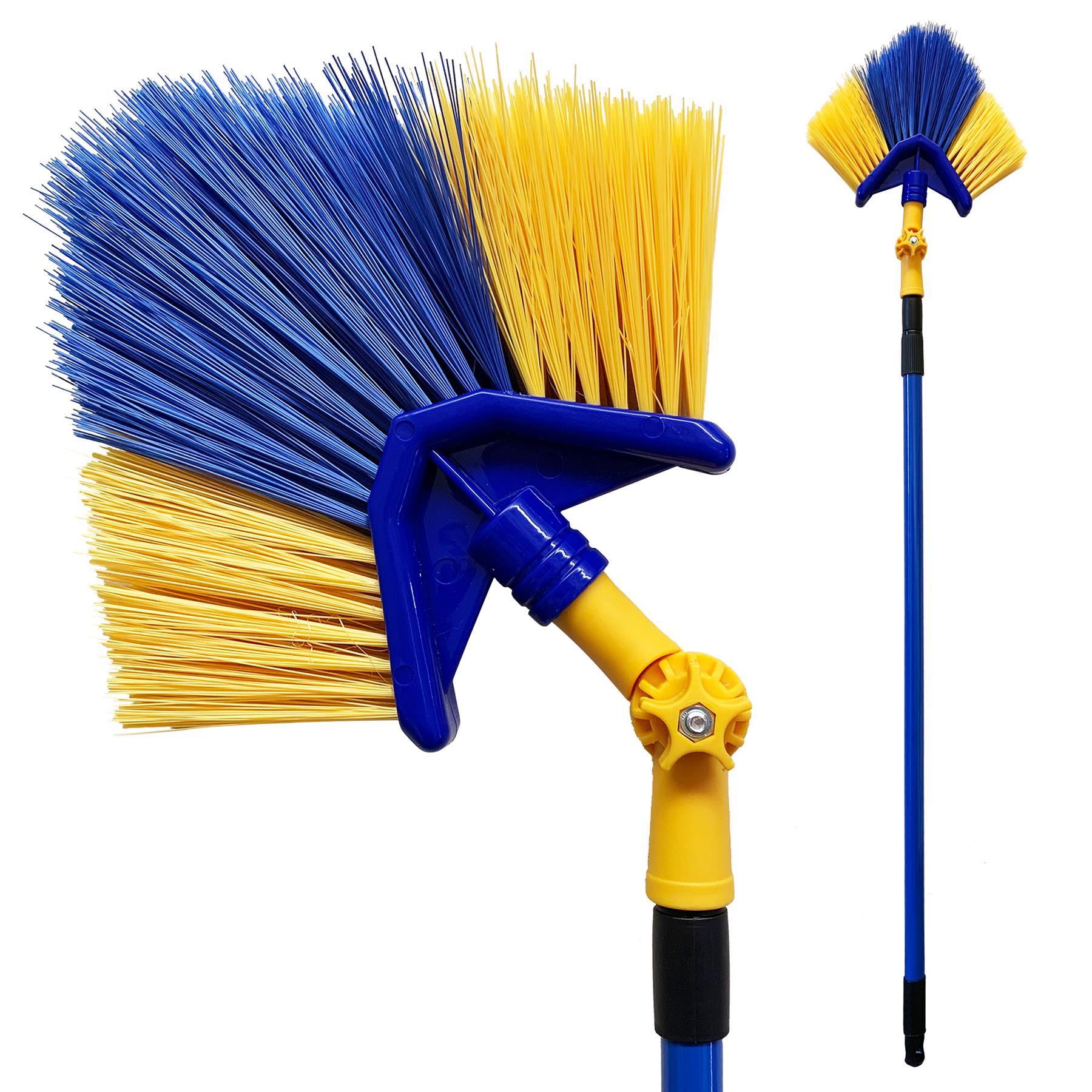 Angled Cobweb Brush with Extending Telescopic Long Handle - The Dustpan and Brush Store