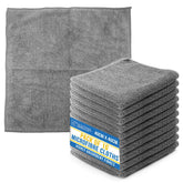 Grey Microfibre Cleaning Cloths – Pack of 10 Reusable 40 x 40cm