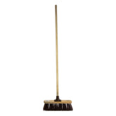10" Newman and Cole Stiff PVC Broom Head with Plastic Socket and Wooden Handle