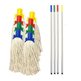 Aluminium Handle Mop Set with 2 Cotton Mop Heads | Colour Coded
