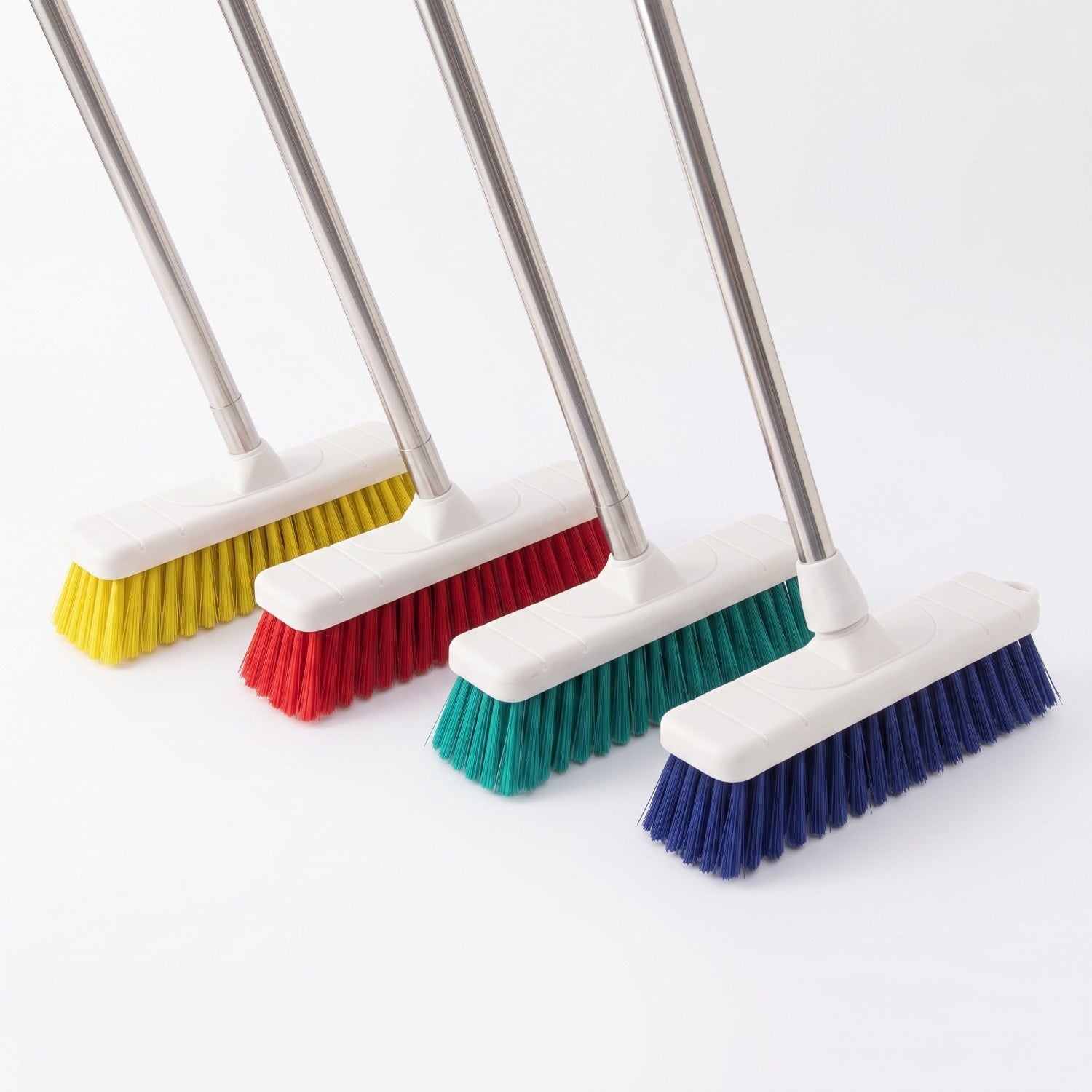 12" Soft Hygiene Broom with Aluminium Handle | Colour Coded - The Dustpan and Brush Store