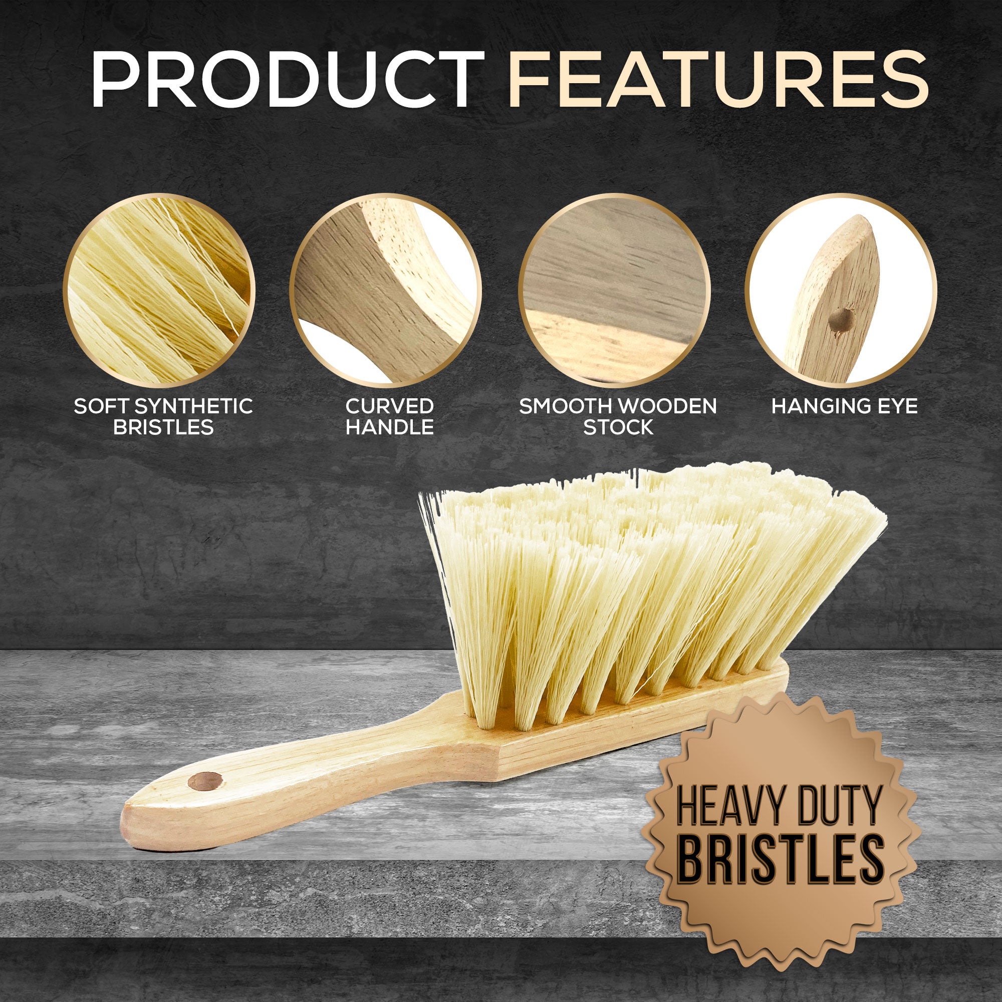 Newman and Cole Varnished Soft PVC Hand Brush - Product features