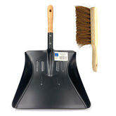 Black Metal Coal Shovel with Wooden Handle & Soft Coco Brush - The Dustpan and Brush Store