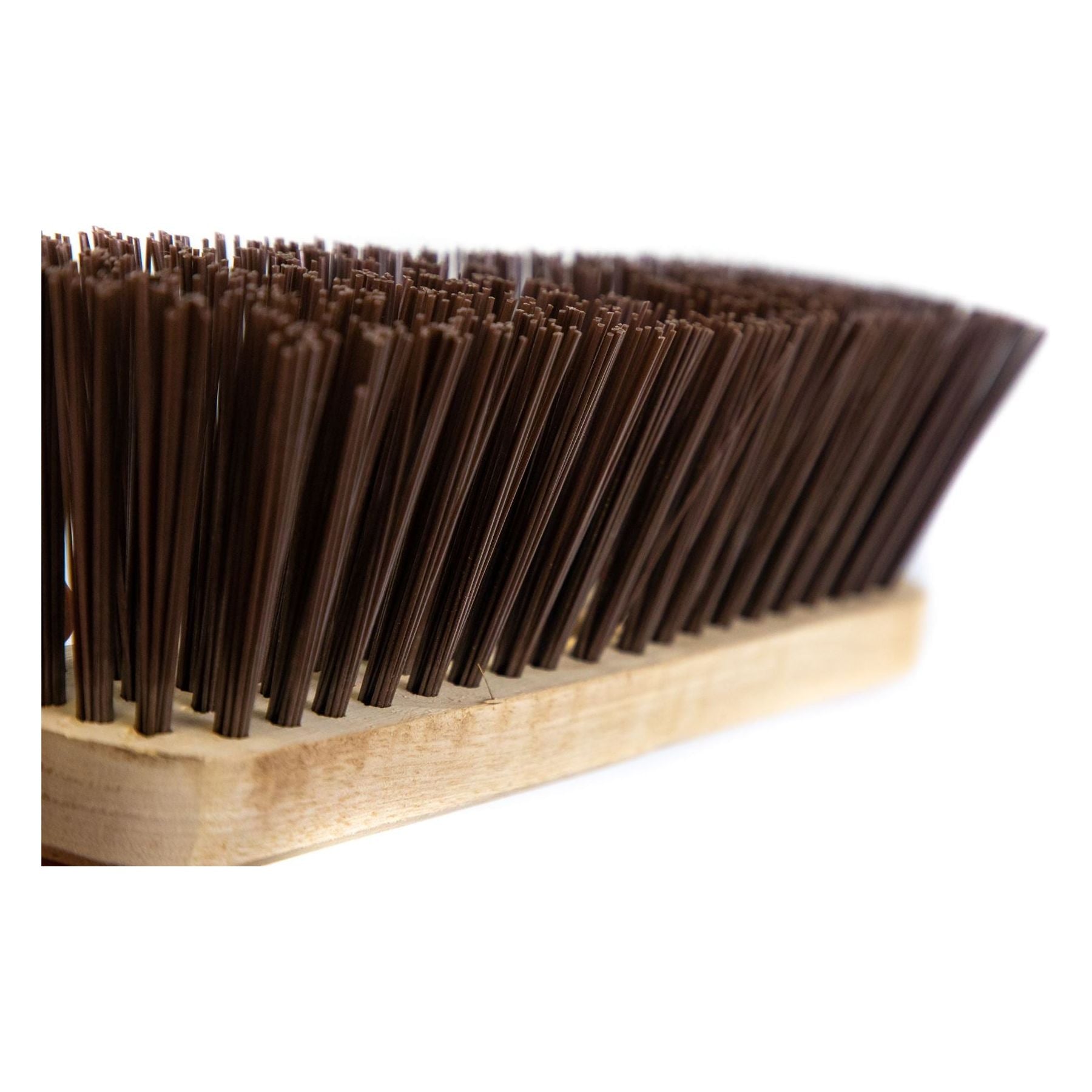 10" Newman and Cole Stiff PVC Broom Head with Hole and Wooden Handle - The Dustpan and Brush Store