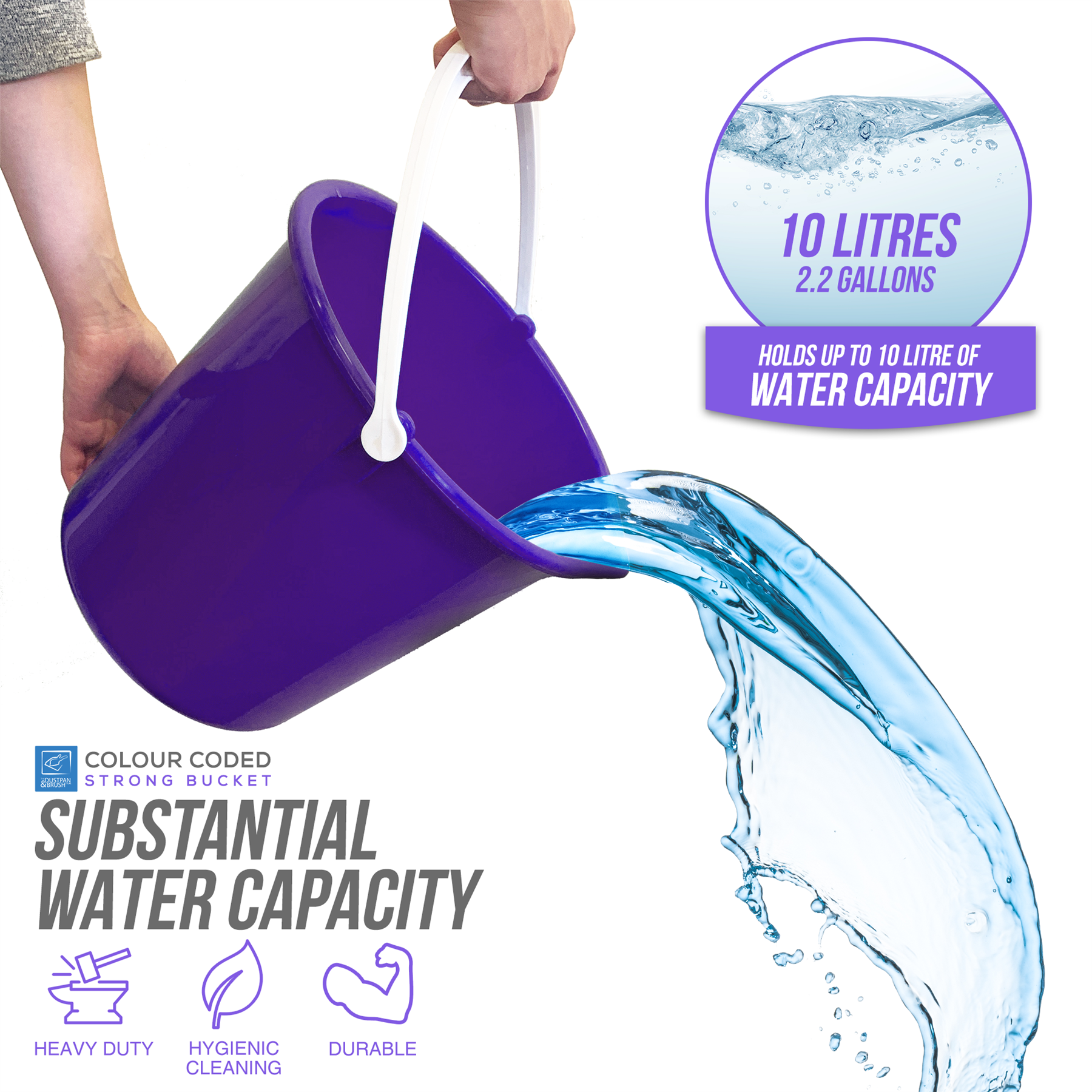 10L Purple Bucket - The Dustpan and Brush Store